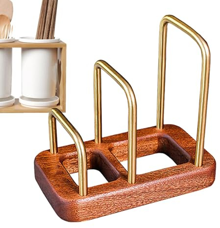 Cutting Board Rack - Solid Wood Cutting Board Rack, Countertop Pan Rack Storage Organizer | Cutting Board Rack Home Kitchen Countertop Knife Rack with Wooden Base, Cutting Board Storage Rack for
