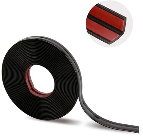 OMCGG 6Meters/20FT Peel and Stick Tile Trim, Flexible Moulding Trim Plastic Edging Trim Self Adhesive Caulk Strip for Cabinet Countertop Ceiling Floor Board Ceilings Windows Tile Edge (Black)