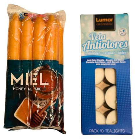 22 Velas Aromáticas con Miel y Antiolores – Pack Bienestar para Mujer: Relajación, Armonía y Hogar Libre de Malos Olores – Regalo Ideal para Spa, Meditación, Yoga y Rituales