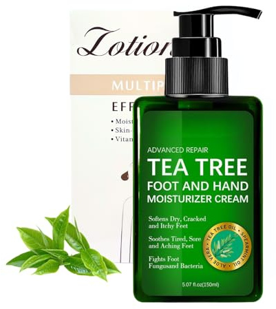 Athletes Foot Treatment Cream – Tea Tree Oil Formula Foot Cream for Cracked Heels, Dry Skin & Callus Remover | Multi-Use Body Lotion | Gentle Moisturiser with Natural Ingredients | 150 ML