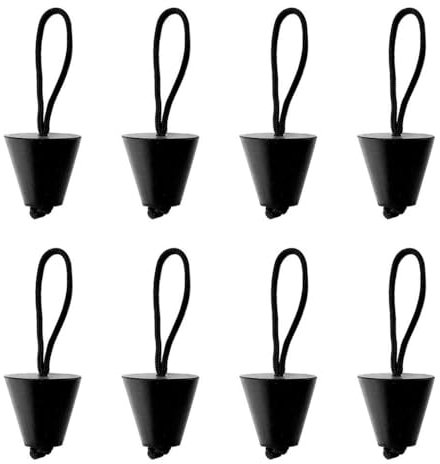 DONGKER Kayak Scupper Plug Kit, 8 Stück Universal Silikon Kajak Attika-Stöpsel, Abflusslöcher-Stopfen-Spund mit Lanyard für Kajak, Kanu, Boot
