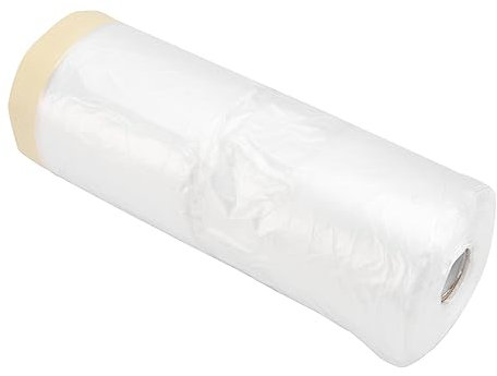 POPETPOP Cinta de Enmascarar de Plástico Blanco para Protección de Paredes y Electrodomésticos Fácil Despliegue para Pintura y Renovación