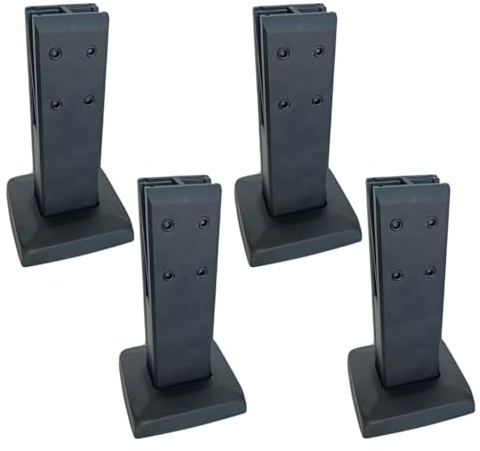 Pince de Fixation Robuste pour Garde-Corps en Verre, en Acier Inoxydable 304 avec Embout carré Noir, sans perçage, pour Verre de 8 à 13 mm d'épaisseur,4 Pack