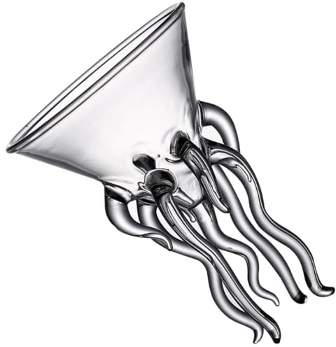 FOMIYES Bicchiere da Cocktail 150 Ml in Vetro Design Esclusivo Polpo per Matrimoni e Serate a Tema