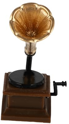 FUNOMOCYA Mini Gramophone Vintage en Résine, Modèle Miniature Rétro pour Maison de Poupée, Décoration de Scène Artisanale, Accessoire de Photographie et Décoration Intérieure, Compact