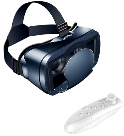 Vr headset med kontroll, för 5-7 i mobiltelefoner, 3D Vr glasögon, uppslukande ar-spel och filmer, justerbar passform, 10 x 4,7 x 3,5 cm, virtuell verklighet