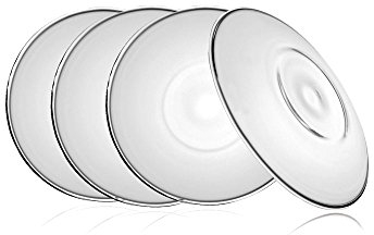 TAMUME Piattino Vetro Set di 4 Adatta Perfettamente per la Tazza di Tè 100ML di Vetro Ideale per Famiglia Servizio da Tè