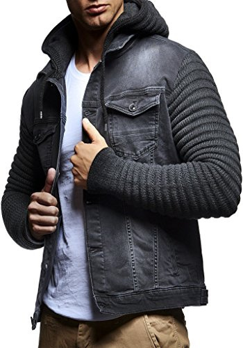 Leif Nelson Herrjacka i denim LN-5240, Antracit, M