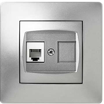 FAMATEL – Telefonanschluss RJ-11 | Einbaudose | Serie Habitat 15 | Einfache Installation | Hohe Wasserdichte des Produkts | Halogenfrei | Aluminium