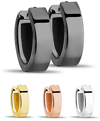 Treuheld® | Eckige Creolen Ohrringe | 925 Silber | 4 Farben