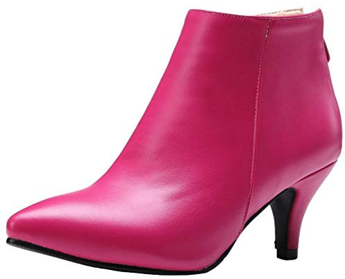 SJJH Donna Dress Stivaletti con Tacco Invernale Party Scarpe, Fucsia, 41 EU