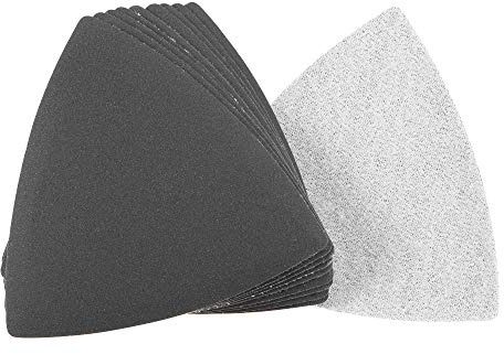 sourcing map Almohadilla de lija triangular triangular para lijadora de 3-1/2 pulgadas oscilante de carburo de silicio multiherramienta para uso en mojado/seco grano 600 10 piezas