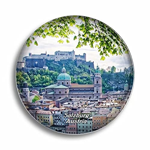 Kühlschrankmagnet Österreich Salzburg Altstadt Glasmagnete für Kühlschrank Souvenirs Niedlicher Kristallmagnet Dekor für Whiteboard Büro Zuhause Geschenk