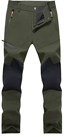 EKLENTSON Men's Outdoor Walking Trousers Quick Dry Lightweight Water Resistant Trousers Breathable Hiking Trousers Army Green,34