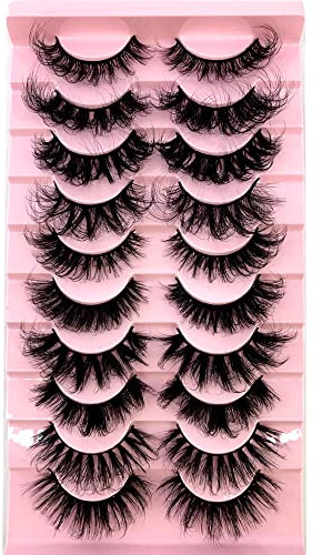HBZGTLAD Soft Mink Eyelashes 3D Curl Winged End Eye Elongated Fake Lashes Thick Handmade Natural False Eyelash Messy Cross Lash Wholesale (MX-3)