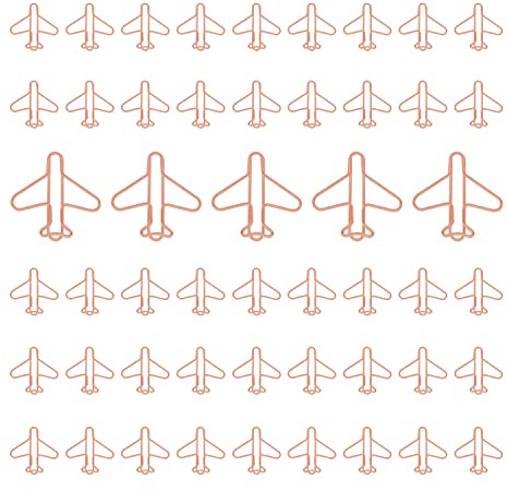 50 Stück Büroklammern Flugzeug-Form, Papierklammern aus Metall, Kreative Lesezeichen Büroklammern, Büroklammern Papier Clips, Schreibwaren Klammern für Büro, Schule, Hochzeit, Dekoration