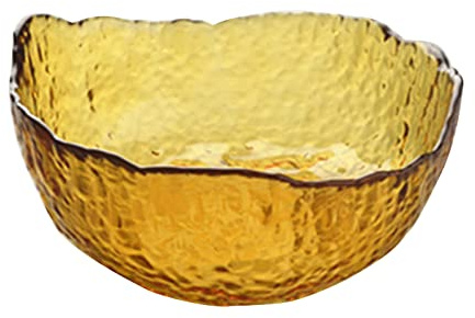 soulnioi Fruit Bowl Salad Bowl Glass Crystal Bowl Snack Dessert Bowl Clear Multipurpose Bowl for Wedding Candy Bowl Decorative Bowl for Home Office Party of Candy Snack Fruit 20cm-Yellow