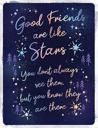 Piccadilly Greetings Moderne Weihnachtskarte, Good Friends are like stars, 20,3 x 15,2 cm