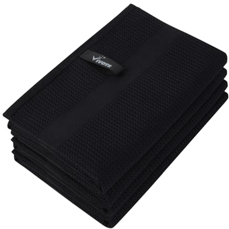 VIVOTE Microfaser Geschirrtücher 40 x 60cm, Fenstertuch Streifenfrei, Autopflege, Fusselfrei und Saugfähige Geschirrhandtücher (Schwarz 4 Stück)