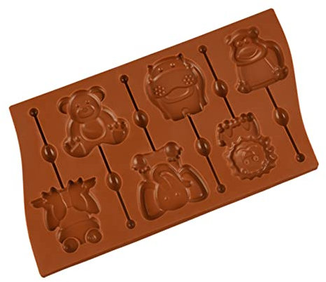 LIFKOME 6 Schokoladenformen aus Silikon Schokoladenform selber machen Runde Silikonform Silikonformen kuchenform Süßigkeitenformen Cartoon-Form Frosch Schimmel Tier
