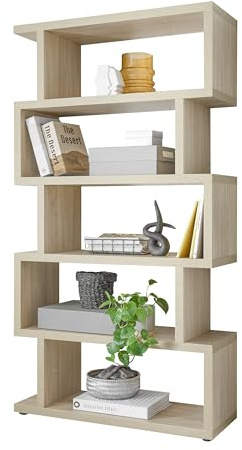 Stella Trading Raumteiler BC 3105 in Eiche Sonoma - Hochwertiges und vielseitig einsetzbares Standregal- 100 x 189 x 38 cm (B/H/T)