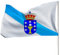 Bandera de Galicia 90 * 150cm Bandera de la Comunidad Autónoma de Galicia con 2 ojos de Latón Colores Vivos Poliéster Decoración para Desfile de Celebración de la Copa Del Mundo