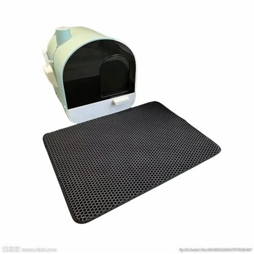 Xisnuient Katzenstreu Matte Katzenstreumatte wasserdichte Unterlage FüR Katzentoilette Katzenklo Katzenmatte SchüTzt Den Boden Vor Bevorzugt Von Katzenliebhabern Haustier Rug Mat (30x30 cm,Schwarz)