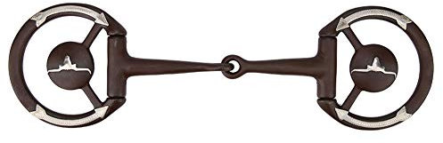 JOROBURO Trensengebisse für Pferde, Antikes Westerngebiss Zum Kauen von Pferden mit Gs-Besatz Im Mund mit Kupfereinlage, Pferderingtrense aus Rostfreiem Stahl, Mundtrense für Pferde