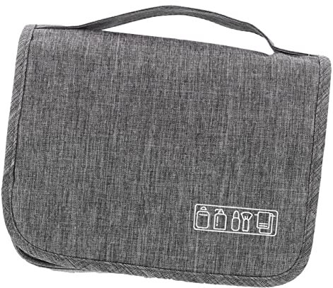 WOONEKY Stilvolle Hängende Reise-kulturtasche Mit Großer Kapazität Make-up-Tasche Mit Innenhaken Grau