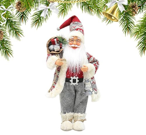 Statuetta di Babbo Natale - Personaggio decorativo, Babbo Natale incantato | Decorazione natalizia in resina con fascino festivo per alberi del e atmosfera festiva, statua fatta a mano di