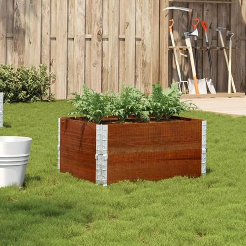 Sufrk Jardinière Marron 80x60 cm Bois Massif de pin Jardiniere sur Pieds,Bac avec Treillis,Jardiniere Terrasse