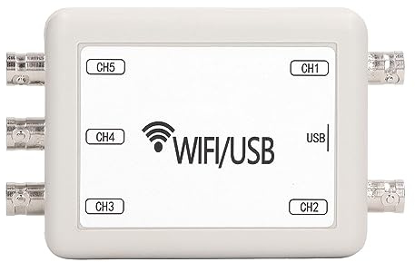Headerbs ET602 WiFi USB Osciloscopio Virtual Osciloscopio Virtual, PC Teléfono Celular PC Almacenamiento de Datos de 5 Canales Registro de