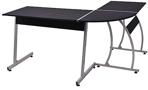 HEFZGDB Eckschreibtisch L-förmig Schwarz Schreibtisch Klein Gaming Schreibtisch Küchentisch Bürotisch für Schlafzimmer Wohnbereich Küche Arbeitszimmer
