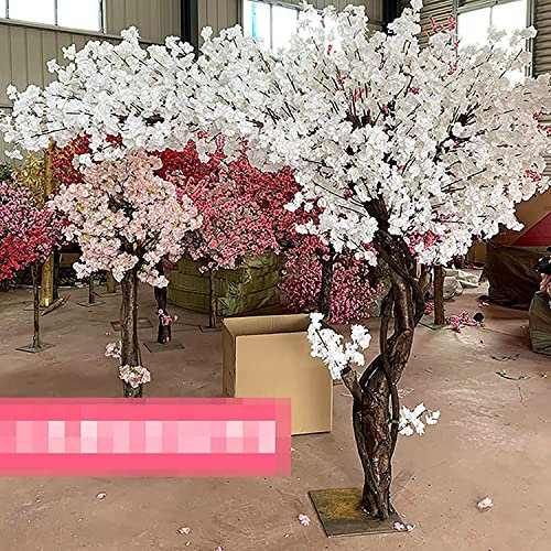 Arbre de cerisier blanc artificiel pour fête de mariage, décoration d'intérieur, intérieur/extérieur, décoration extérieure pour hôtels (1,2 x 0,8 m)