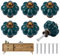 6 Piezas Pomos De CeráMica Para Gabinete, Tiradores Ceramica, Pomos Armario, Manijas De Armario De Cocina De Calabaza Antigua con Tornillo para Muebles de 0ficina, Gabinete de Cocina,Cajones,Tocador