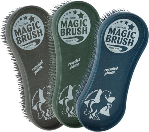 Magic Brush Bürsten Set Cornflowers (3 teiliges Set, Pferdebürsten für Fell/Bein/Huf, Bürsten aus recyceltem Kunststoff, einfache Reinigung) 3230523