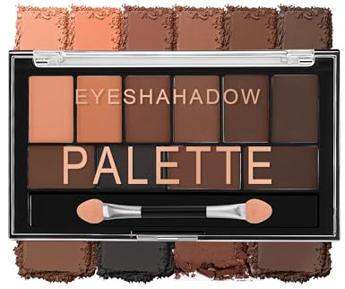 Erinde Palette fards à paupières de 10 couleurs, mat et scintillant, hautement pigmentée et durable, avec pinceau à palette maquillage yeux, facile à estomper, ombre a paupiere #04