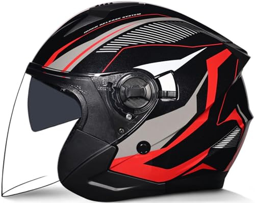 Jethelm Hochwertiger Motorradhelm, DOT/ECE-Zertifiziert Für Herren Und Damen Ideal Für Roller, Moped, Mofa Und Scooter Retro Helm Design, Halbschalenhelm Vintage 9,L