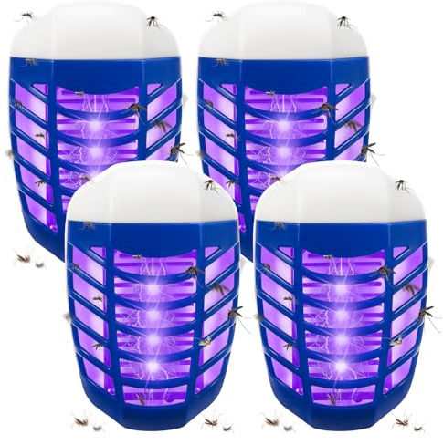 2026 Upgraded Bug Zapper Indoor Plug in, Whisper-Quiet Mosquito Zapper Indoor Killer for House, Fruit Fly Gnat Insect Zapper with UV Bug Light, Electric Fly Killer Trap for Kitchen Bedroom, 4 Pack