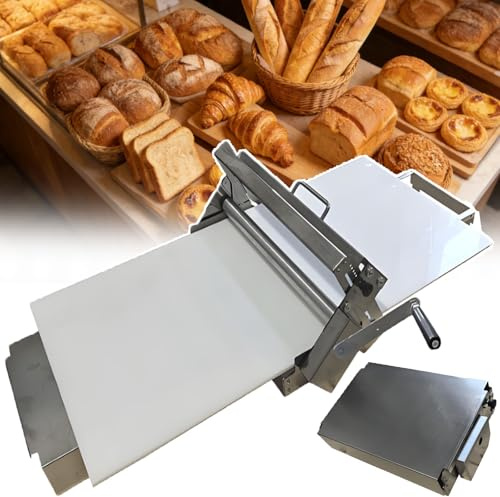 ErShangMao Macchina per Pasta Sfoglia-Macchina per Sfogliatrice Manuale per Uso Domestico E Commerciale,Regolabile da 0 A 25 Mm,Rullo per Pasta in Acciaio Inossidabile per Croissant,Pizza,Pasta 400
