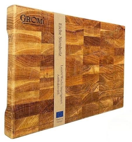 Schneidebrett Stirnholz Eiche 37x26x3,5 cm | Holzbrett Küche | GROMI