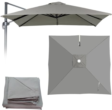 LIYI929GP 8 Braccia Telo Di Ricambio Per Parasole Quadrato/Rettangolare 3x3 2.5x2.5m 4x3m, Copertura Rechange Tessuto Di Sostituzione Ombrellone A Sbalzo Da Giardino, UV50+ Impermeabile(Topaz,3X3m)