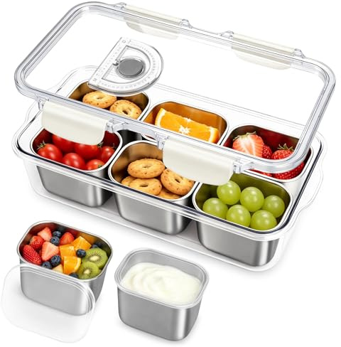 Caja Bento Snack Acero Inoxidable 6 Hermética Lavable Lavavajillas Estanca