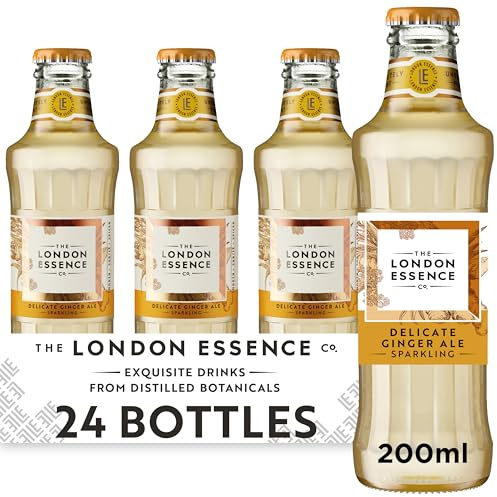 The London Essence Co. Delicate Ginger Ale, Premium Cocktail Mixer, 200ml, Pack of 24 bottles, No Artificial Colours Preservatives or flavours, Low Calorie