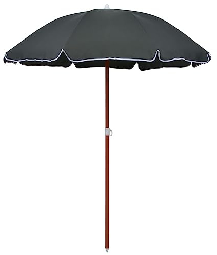 vidaXL Trädgårdsparasoll med stålstång 240 cm antracit