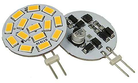 LEDLUX Lampadine LED G4 (2 Pezzi, Bianco Neutro 4500k), G4 Bispina, DC AC, 12V 24V, 3,5W, 350 Lumen, 15 SMD 5630, 10V-30V