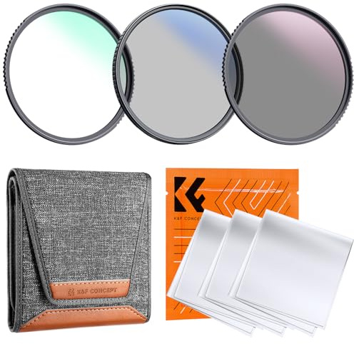 K&F CONCEPT 43mm Filterset UV Filter+ Polfilter (CPL)+ND4 Filter(2 Blenden) | Optikglas mit 18-lagiger Nano-Beschichtung,HD Bild,Nano-Klear,FS302