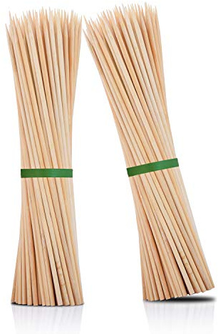 Minisland Premium Bambus-Holzspieße für Kabobs, 4 mm dick, rund, BBQ, schwere Lebensmittel, 100 Stück, MSL166