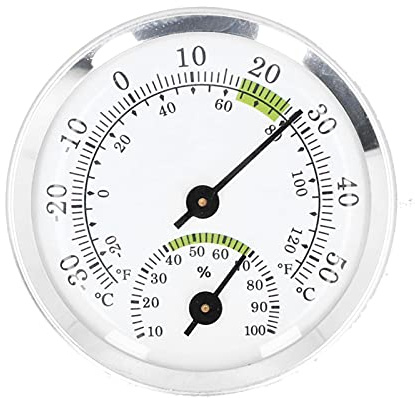 Thermomètre à Cadran Mini Hygromètre à Haute Précision Intérieur Extérieur Moniteur d'Humidité et Température Thermo Hygromètre pour Serre, Jardin, Cusine, Bureau, Cave
