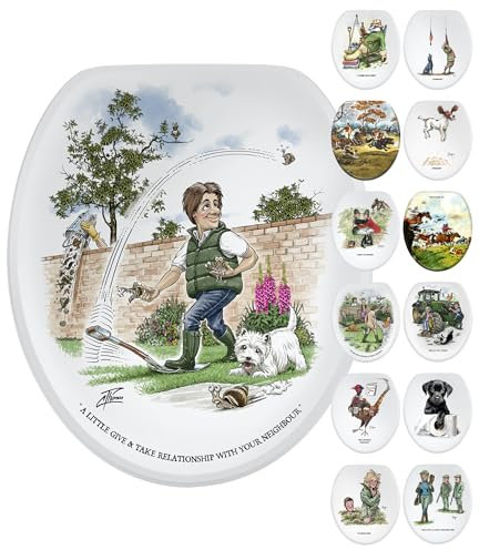 Looprints WC-Sitz mit Absenkautomatik, für Nachbarn (Gartenarbeit), Badezimmer und Heimdekoration, Geschenk zum Einzug, lustiger Toilettensitz für Damen und Herren, Gartenliebhaber in Grün